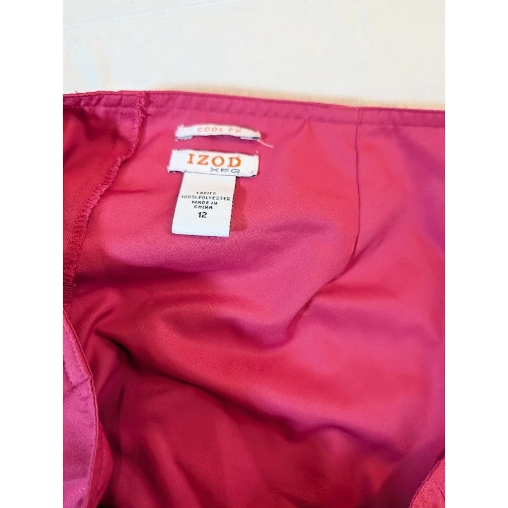 IZOD Golf Skort Womens 12 Hot Pink Pleated Front‎ Pockets Golfing